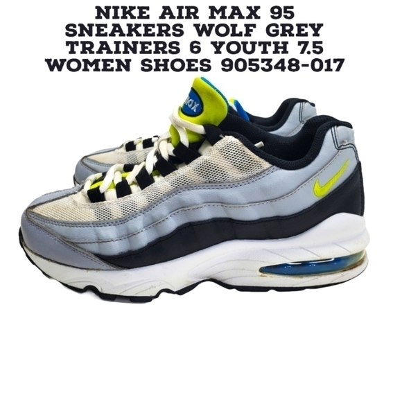 Nike Air Max 95 Sneakers Wolf Grey Trainers 6 Youth 7.5 Women Shoes - Picture 1 of 12
